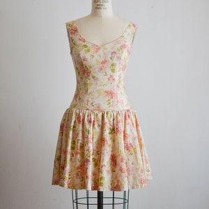 Laura Ashley floral dress size small mini romantic